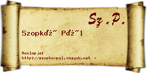 Szopkó Pál névjegykártya