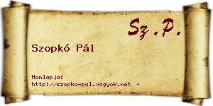 Szopkó Pál névjegykártya