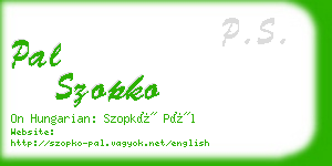 pal szopko business card